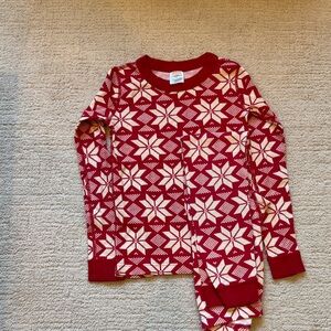 Hanna Andersson Red and Cream Snowflake Pajama Set